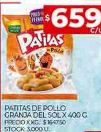 Supermercados DIA Patitas de pollo granja del sol oferta