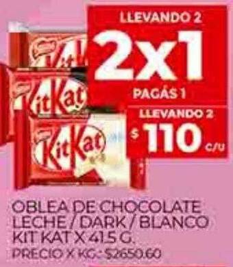 Supermercados DIA Oblea de chocolate leche dark blanco kit kat oferta