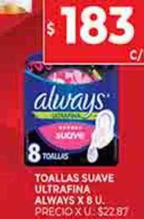 Supermercados DIA Toallas suave ultrafina always oferta