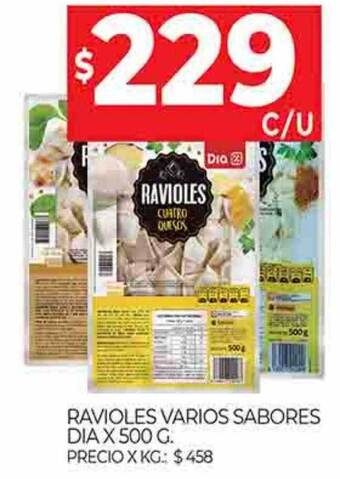 Supermercados DIA Ravioles varios sabores dia oferta
