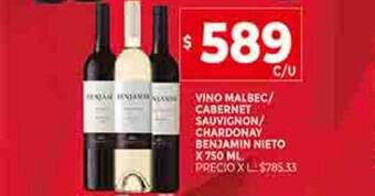 Supermercados DIA Vino malbec cabernet sauvignon chardonnay benjamin nieto oferta