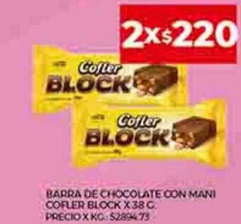Supermercados DIA Barra de chocolate con mani cofler block oferta