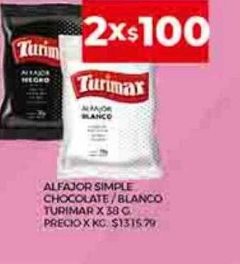 Supermercados DIA Alfajor simple chocolate blanco turimar oferta
