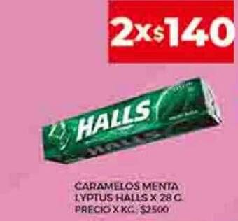 Supermercados DIA Caramelos menta lyptus halls oferta