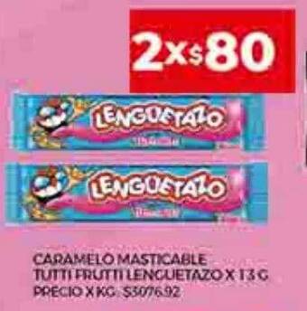 Supermercados DIA Caramelo masticable tutti frutti lenguetazo oferta