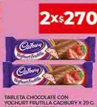 Tableta chocolate con yoghurt frutilla cadbury