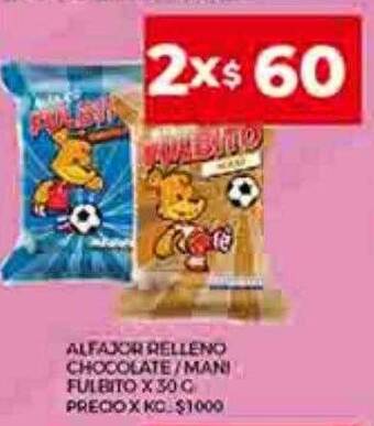 Supermercados DIA Alfajor relleno chocolate mani fulbito oferta