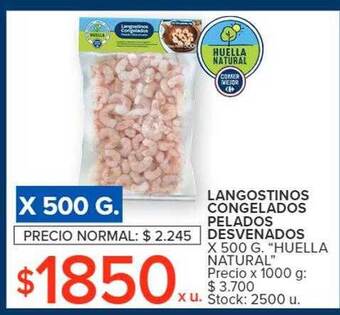 Carrefour Langostinos congelados pelados desvenados oferta