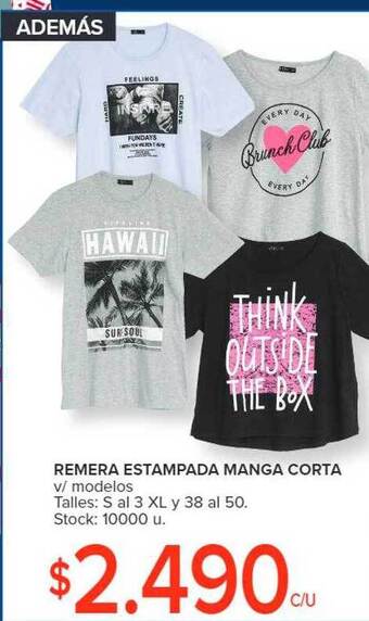Carrefour Remera estampada manga corta oferta