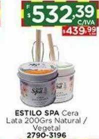 Hipermay Estilo spa cera lata natural - vegetal oferta