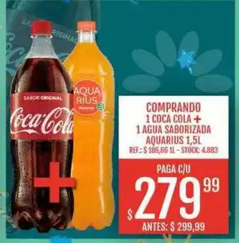 Supermercados Todo 1 coca cola + 1 agua saborizada aquarius oferta