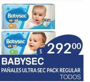 Masivos Babysec pañales ultra sec pack regular oferta