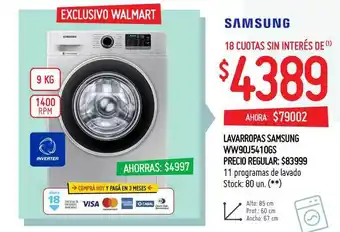 Changomas Samsung Lavarropas WW90J5410GS oferta