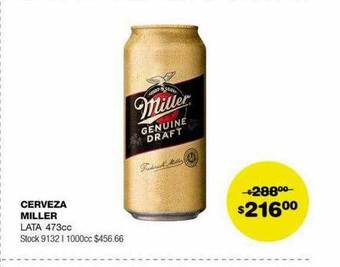 Cerveza miller lata 473cc