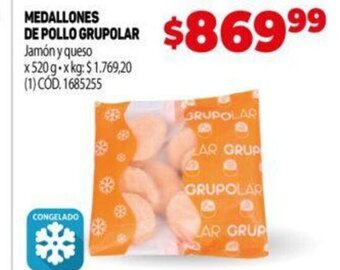 Makro Medallones De Pollo Grupolar oferta