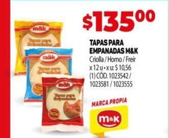 Makro Tapas Para Empanadas M&K oferta