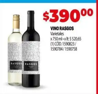 Makro Vino Rasgos oferta