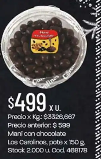 Coto Mani Con Chocolate Los Carolinos oferta