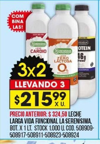 Coto Leche Larga Vida Funcional La Serenísima oferta