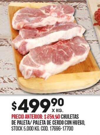 Coto Chuletas de Paleta / Paleta De Cerdo Con Hueso oferta
