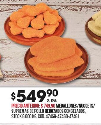 Coto Medallones / Nuggets / Supremas De Pollo Rebozados Congelados oferta
