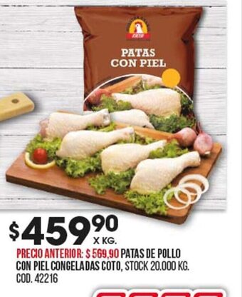 Coto Patas De Pollo Con Piel Congeladas Coto oferta