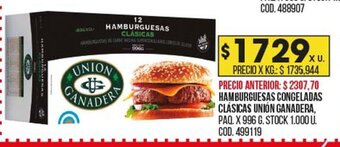 Coto Hamburguesas Congeladas Clásicas Unión Ganadera oferta