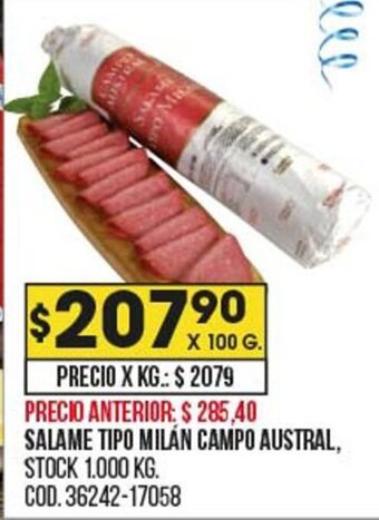 Coto Salame Tipo Milán Campo Austral oferta