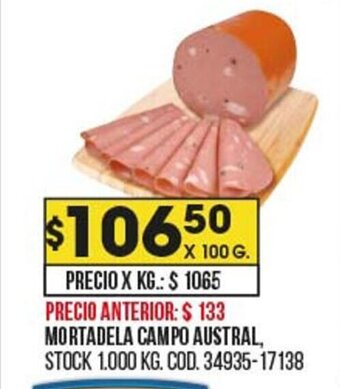 Coto Mortadela Campo Austral oferta