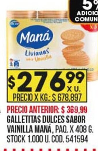 Coto Galletitas Dulces Sabor Vainilla Maná oferta