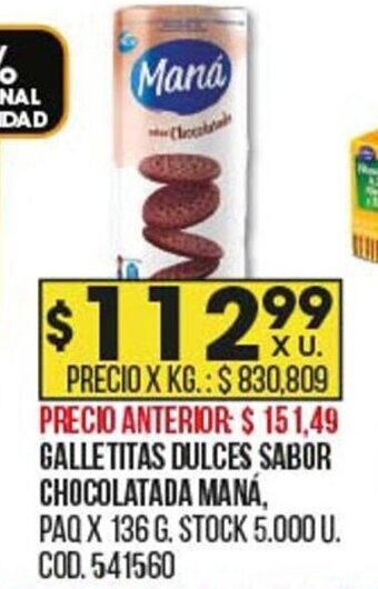 Coto Galletitas Dulces Sabor Chocolatada Maná oferta