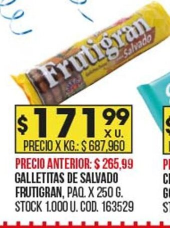 Coto Galletitas De Salvado Frutigran oferta