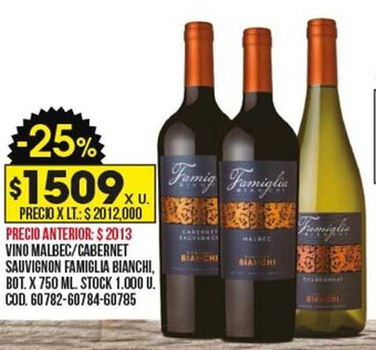 Coto Vino Malbec / Cabernet Sauvignon Famiglia Bianchi oferta