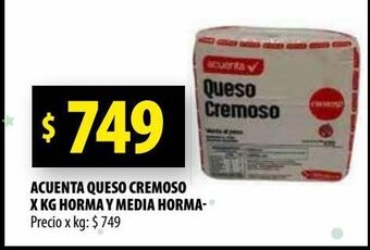 Punto Mayorista Queso cremoso acuenta x kg oferta