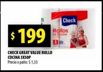 Punto Mayorista Rollo de cocina great value 3x50p oferta