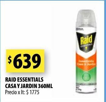 Punto Mayorista Raid essentials casa y jardin 360ml oferta