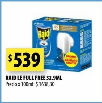 Punto Mayorista Raid le full free 32,9ml oferta