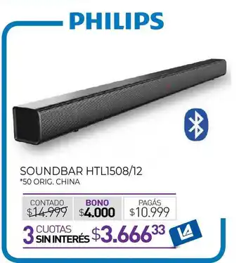 La Anonima Philips Soundbar HTL1508-12 oferta