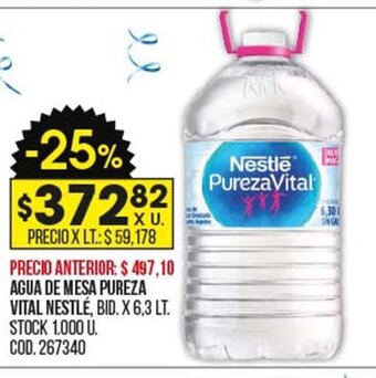 Coto Agua De Mesa Pureza Vital Nestlé oferta