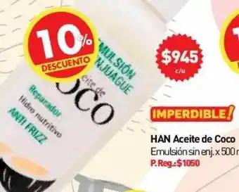 Anika Shop Han aceite de coco oferta