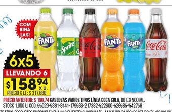 Coto Gaseosas Varios Tipos Línea Coca Cola oferta