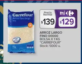 Carrefour Arroz largo fino 00000 bolsa oferta