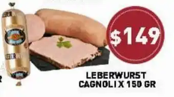 Supermercados Zeta Leberwurst Cagnoli x 150gr oferta