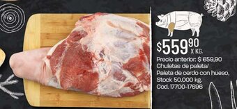 Coto Chuletas de Paleta / Paleta De Cerdo Con Hueso oferta