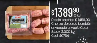 Coto Chorizo De Cerdo Bombón Envasado Al Vacio Coto oferta
