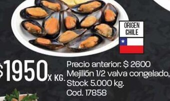 Coto Mejillón 1/2 Valva Congelado oferta