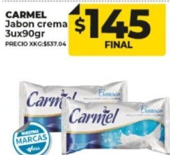 Supermayorista Vital Carmel Jabon Crema 3ux90gr oferta