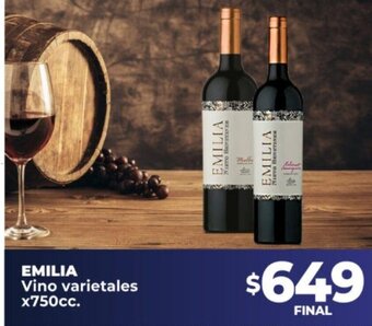 Supermayorista Vital Emilia Vino Varietales x 750cc oferta