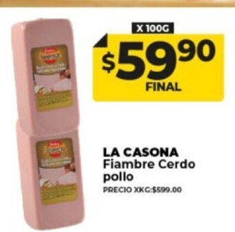 Supermayorista Vital La Casona Fiambre Cerdo Pollo oferta