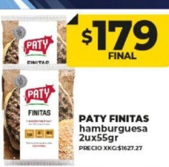 Supermayorista Vital Paty Finitas Hamburguesa 2u x 55gr oferta